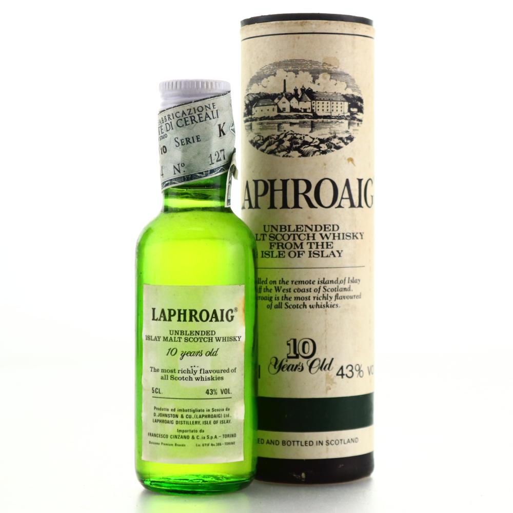 Laphroaig 10 Year Old Pre-Royal Warrant Miniature / Cinzano Import