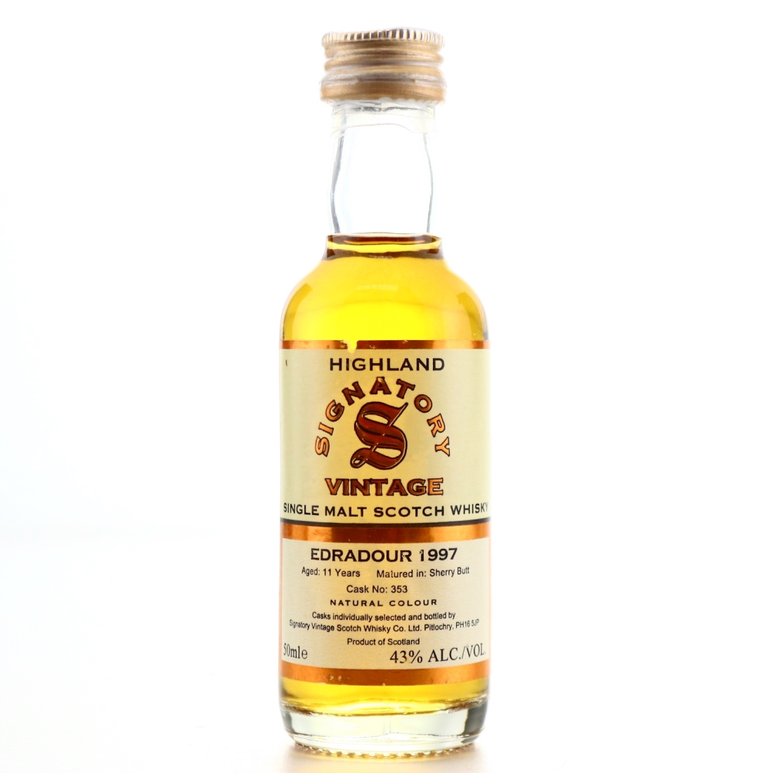 Edradour 1997 Signatory Vintage 11 Year Old Miniature