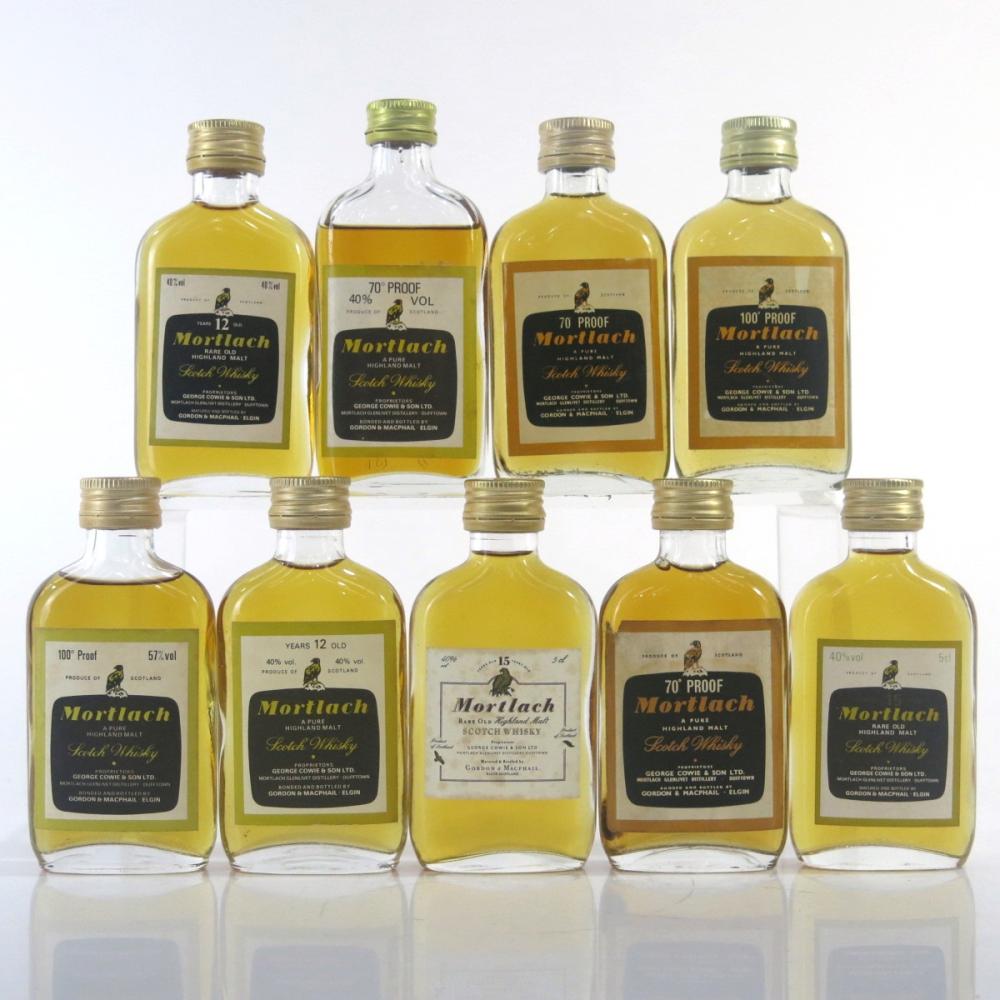 Mortlach Gordon and MacPhail Miniature Selection x 9
