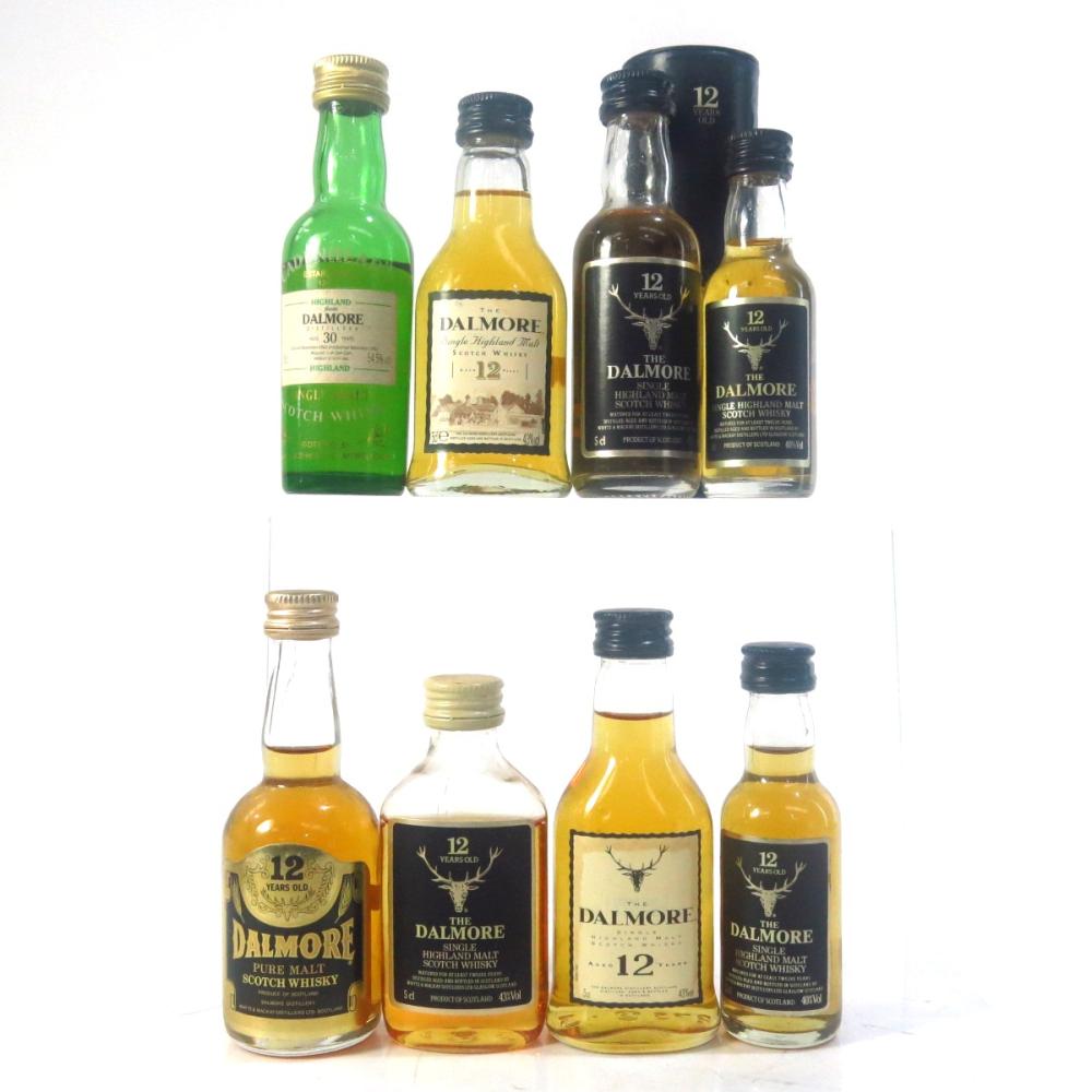Dalmore Miniature Selection x 8 / Including 1963 Cadenhead's 30 Year Old 