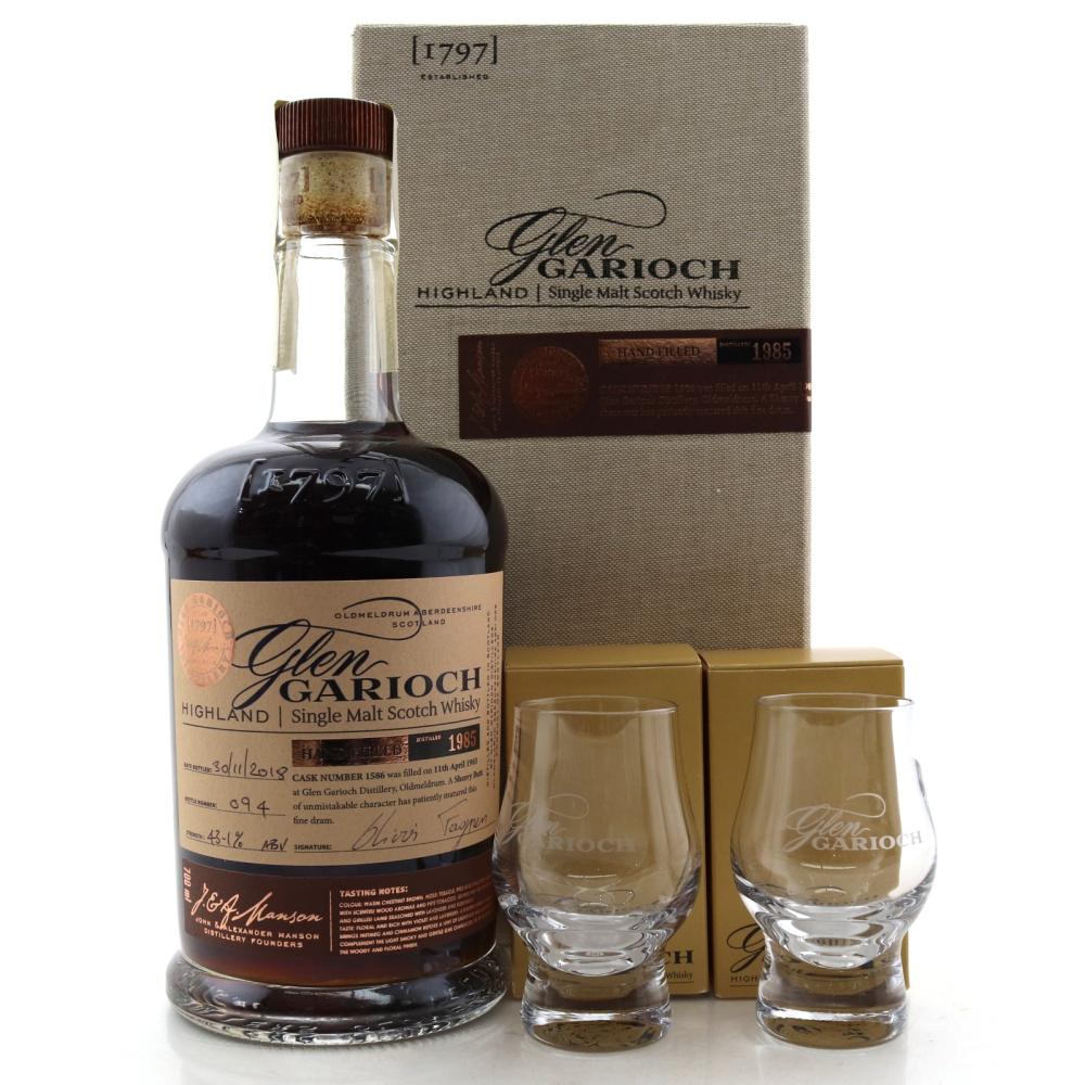 Glen Garioch 1985 Hand Filled Cask #1586 / Sherry Butt - with 2 Glasses