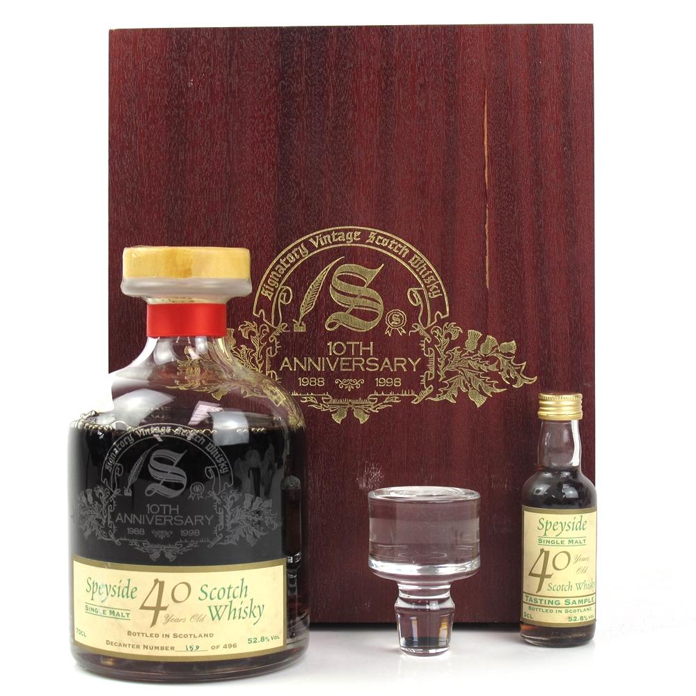 Glenfarclas 1958 Signatory Vintage 40 Year Old Including Miniature / 10th Anniversary
