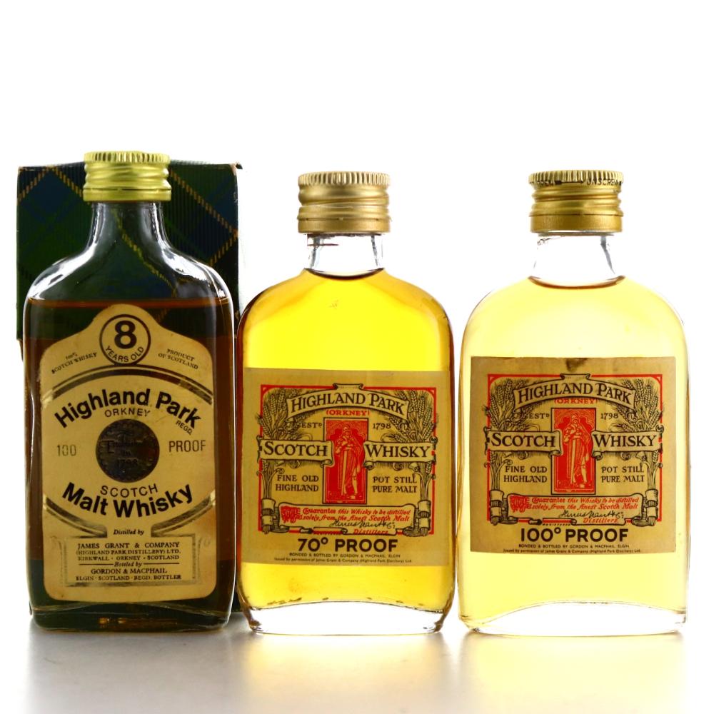 Highland Park Gordon and MacPhail Miniatures x 3 1970s / including Magnus Label