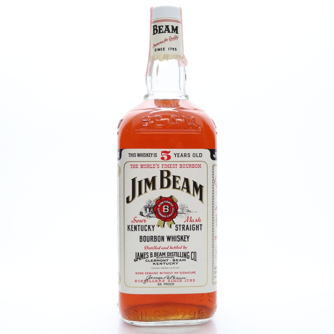 Jim Beam 5 Year Old Kentucky Straight Bourbon 40 Fl Oz 1960s
