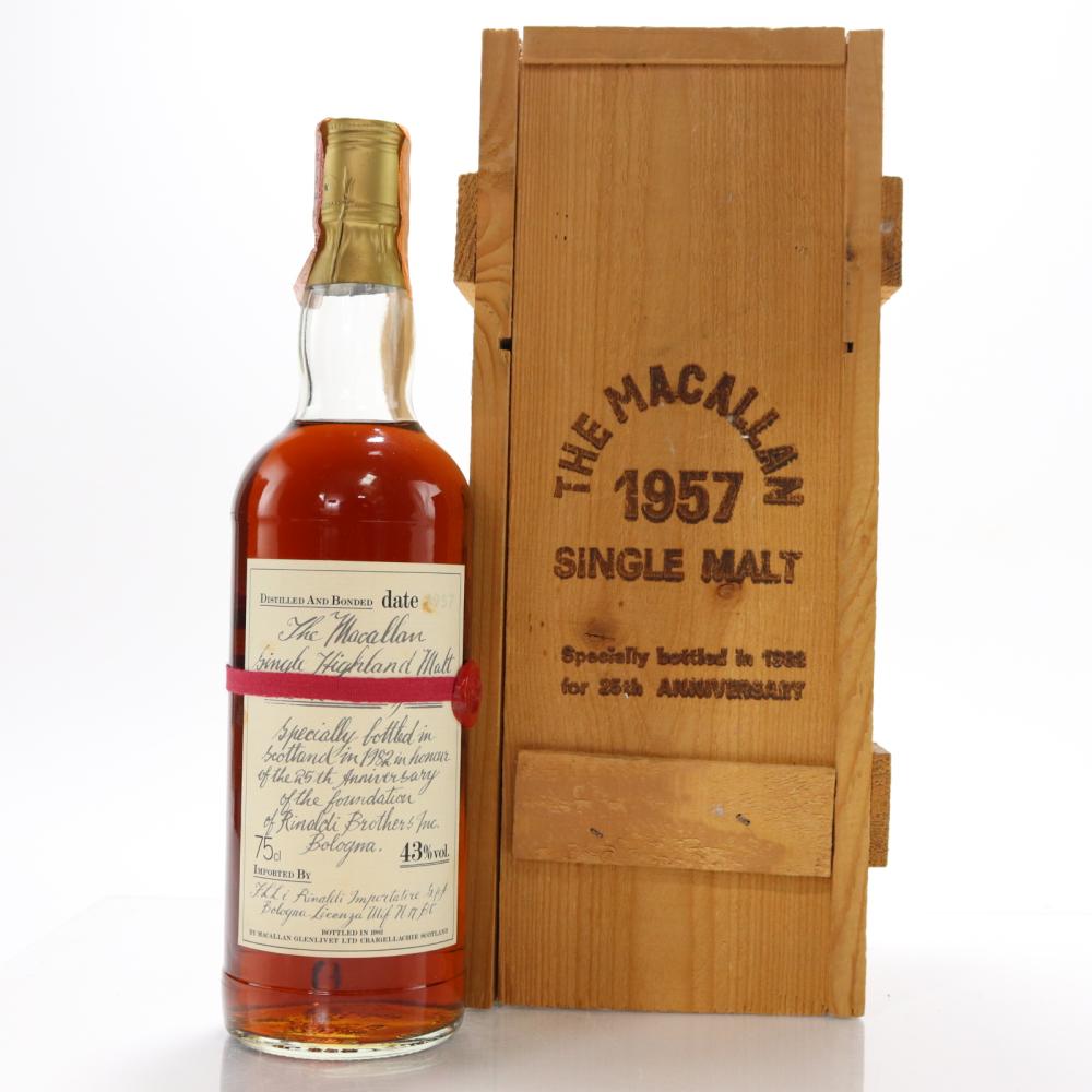 Macallan 1957 Handwritten Label - Rinaldi Import / 25th Anniversary 
