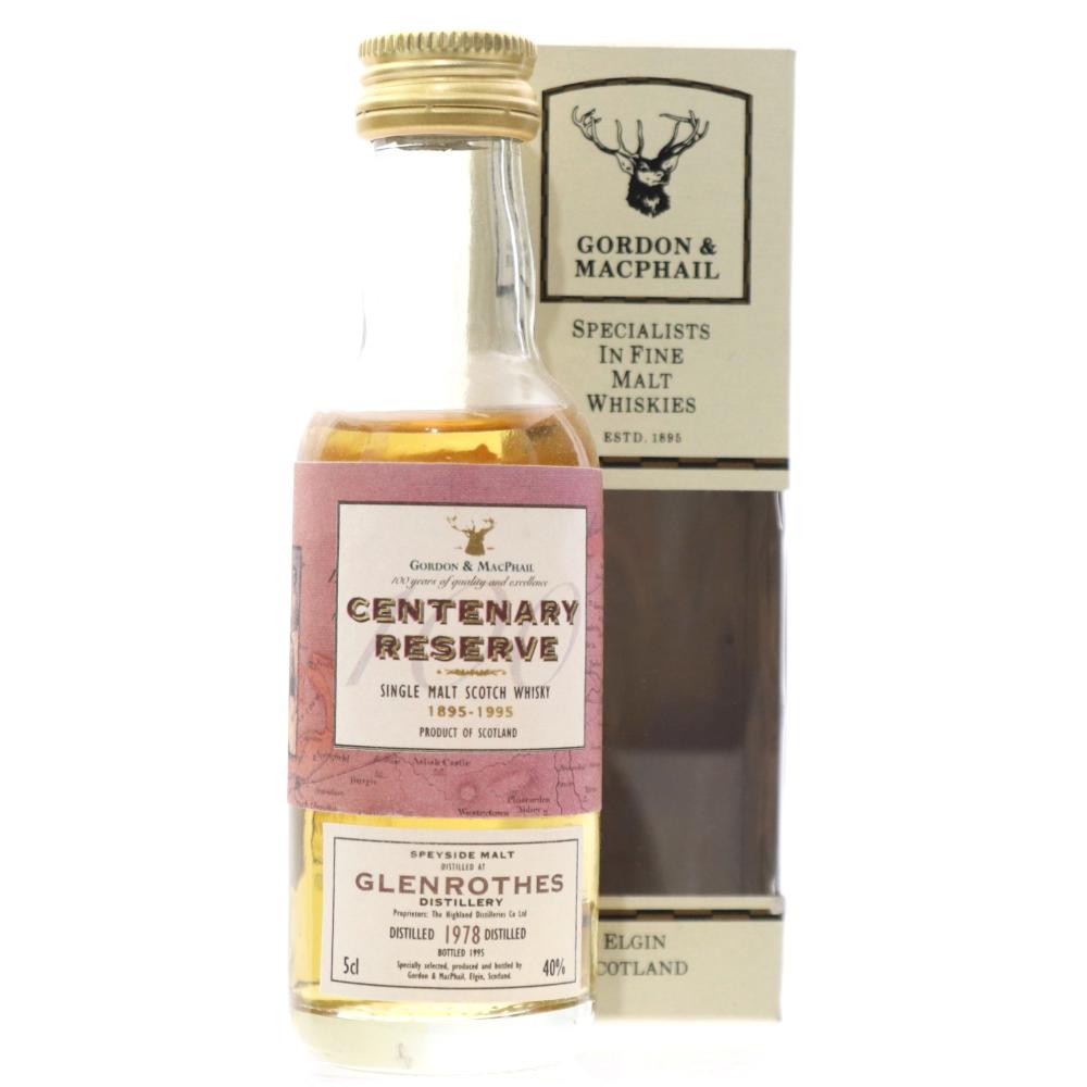 Glenrothes 1978 Gordon and MacPhail Centenary Reserve Miniature 5cl
