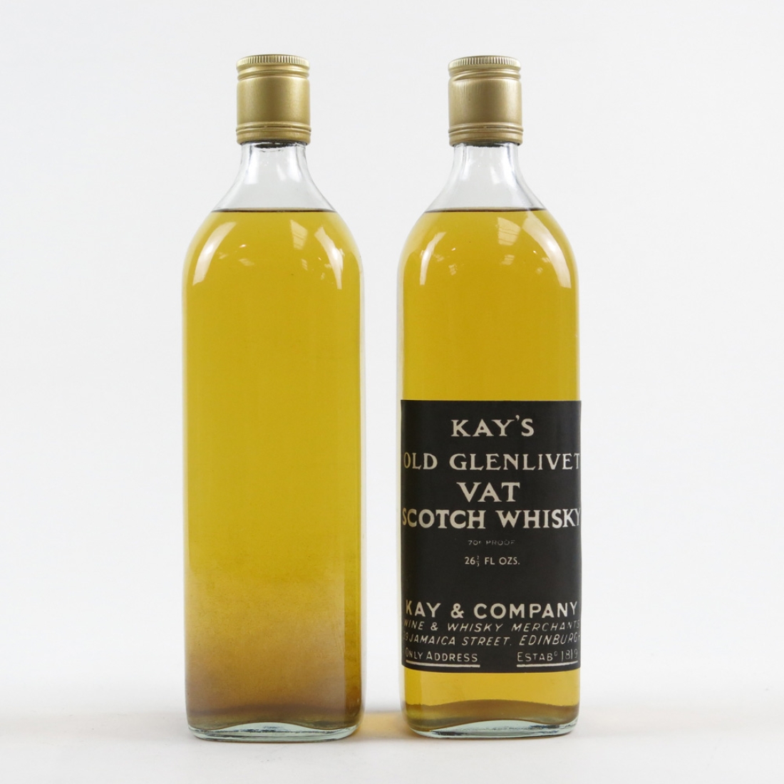 Kay's Old Glenlivet Vat Scotch Whisky 1970s / 2 Bottles