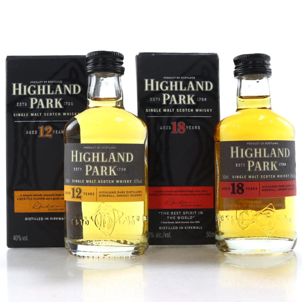 Highland Park 12 & 18 Year Old Miniatures / 2 x 5cl