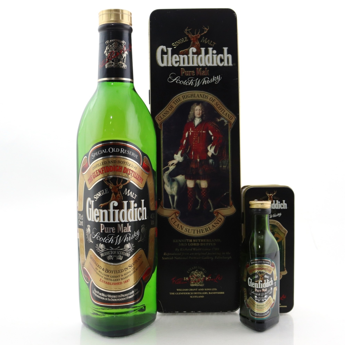 Glenfiddich Clans of the Highland / Clan Sutherland with Miniature 5cl