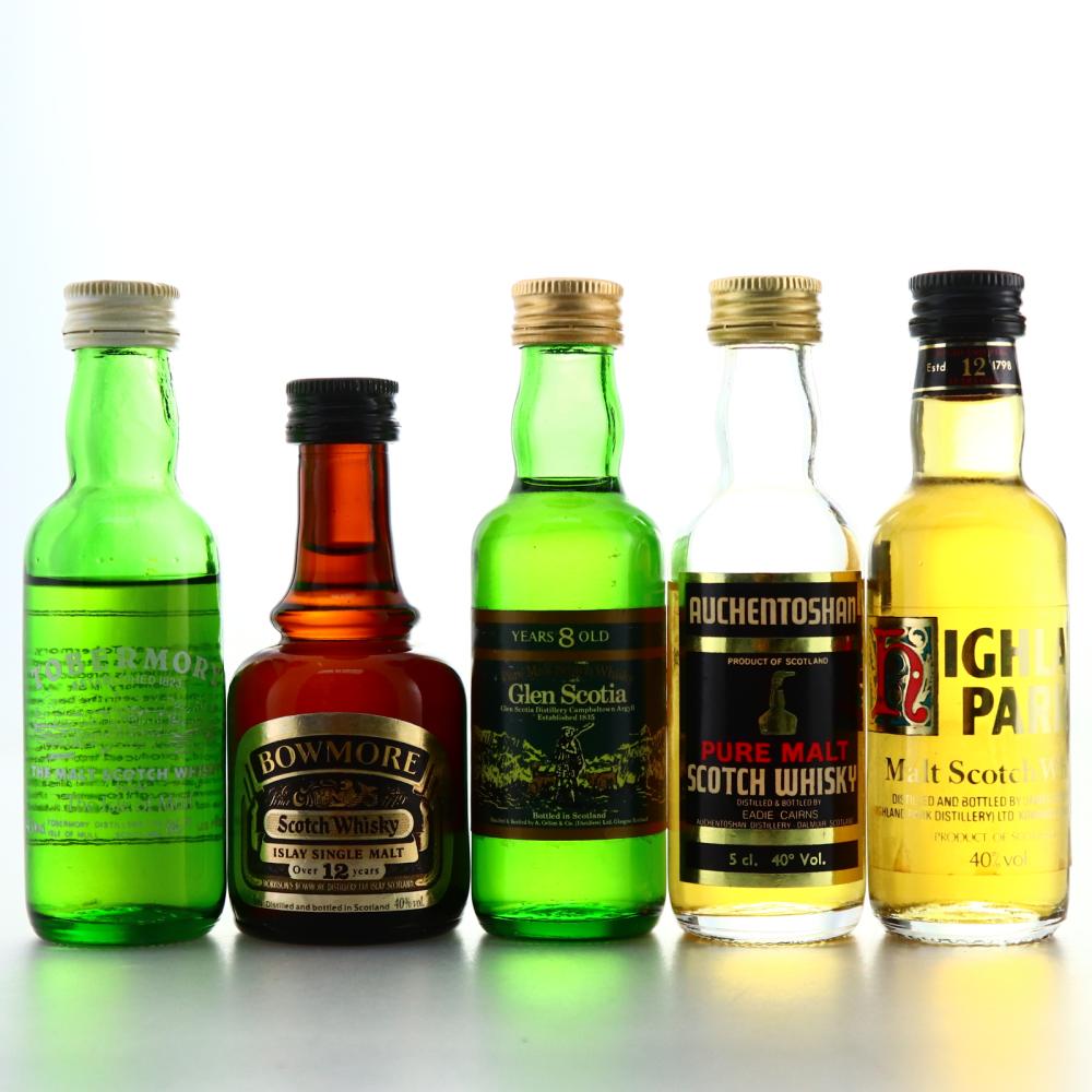 Single Malt Miniatures x 5 / includes Bowmore