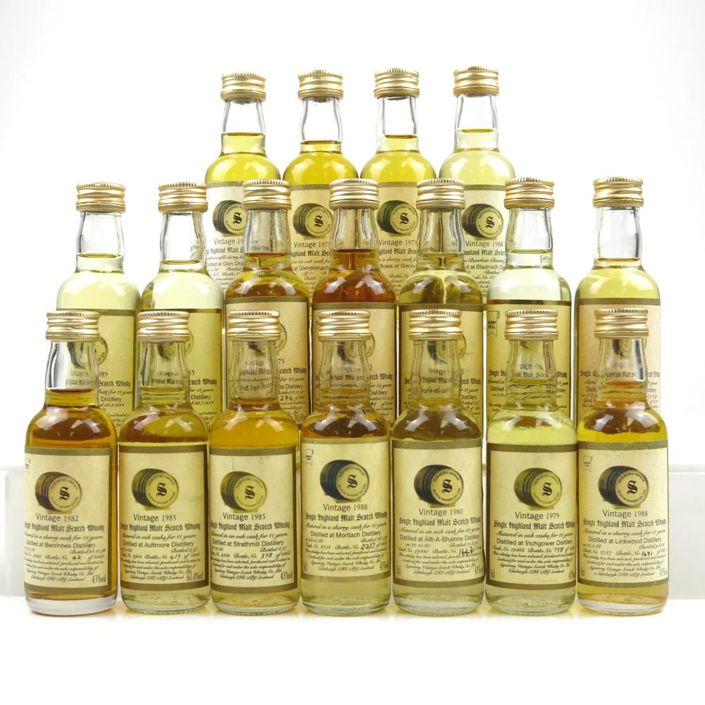 Signatory Vintage Miniature Selection 18 x 5cl /  Including Glendronach 1975