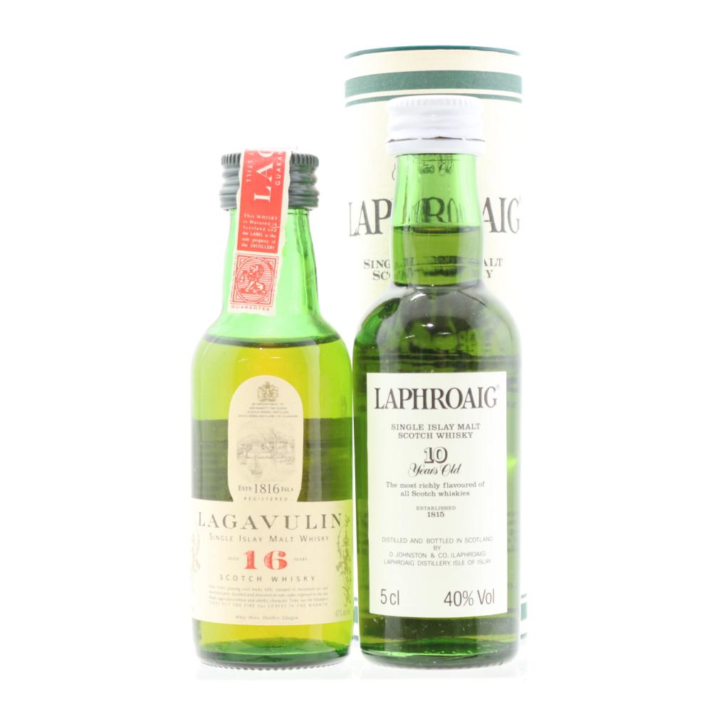 Laphroaig & Lagavulin Miniatures 2 x 5cl / including White Horse Bottling