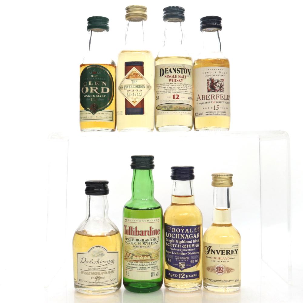 Highland Single Malt Miniatures x 8 / includes Aberfeldy Flora and Fauna