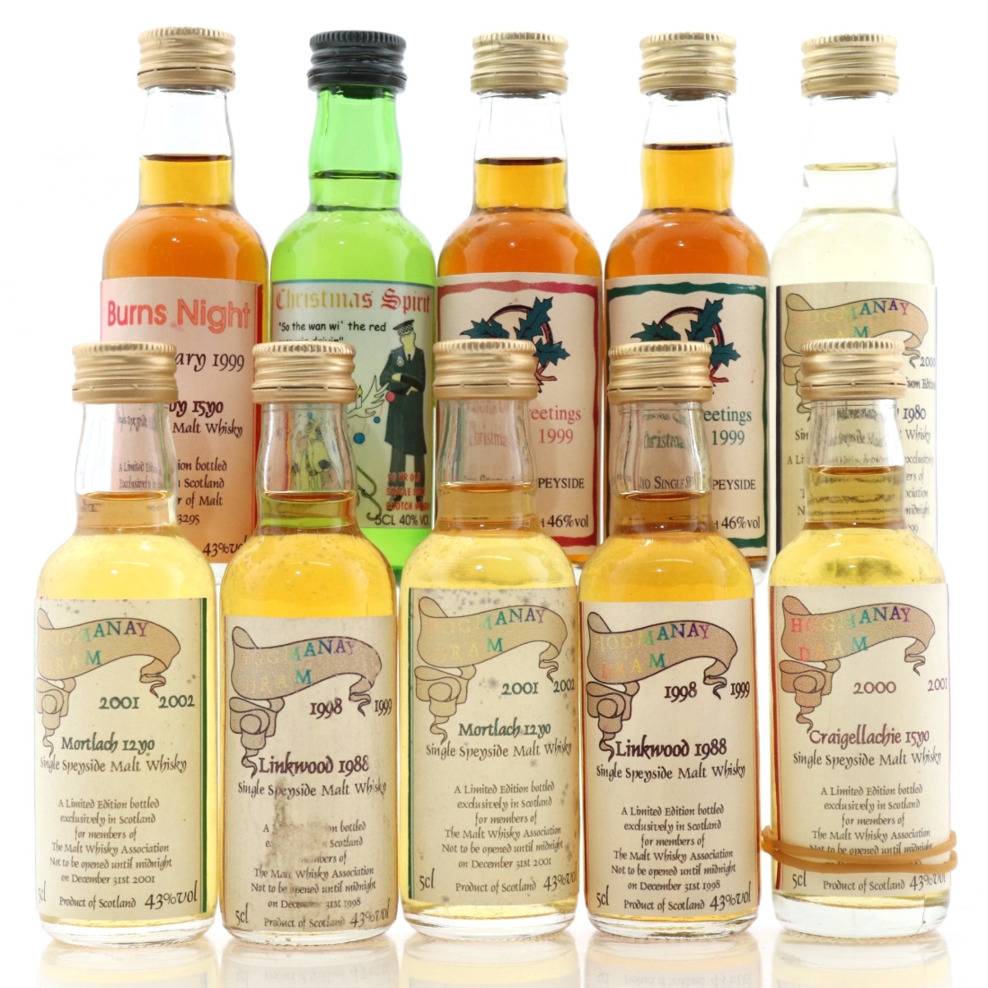 Christmas, Burns Night & Hogmanay Miniature Selection 10 x 5cl