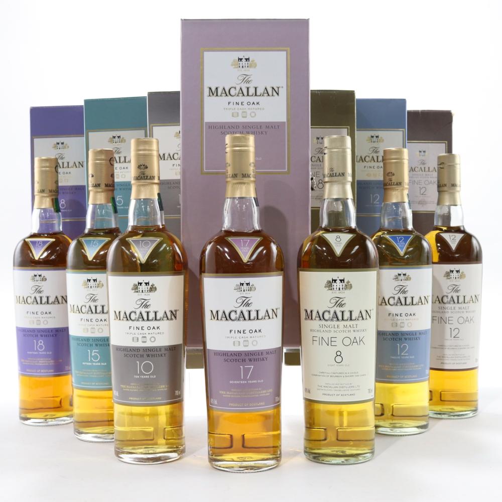 Macallan Old Fine Oak Collection 7 x 70cl / Including 18 Year Old