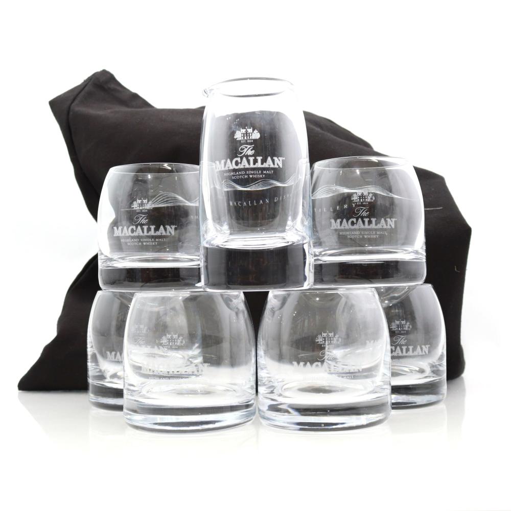 Macallan Branded Tumbler Glasses x 6 / with Jug and Bag