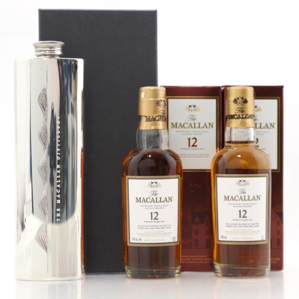 Macallan 12 Year Old Miniatures 2 x 5cl / with Branded Flask