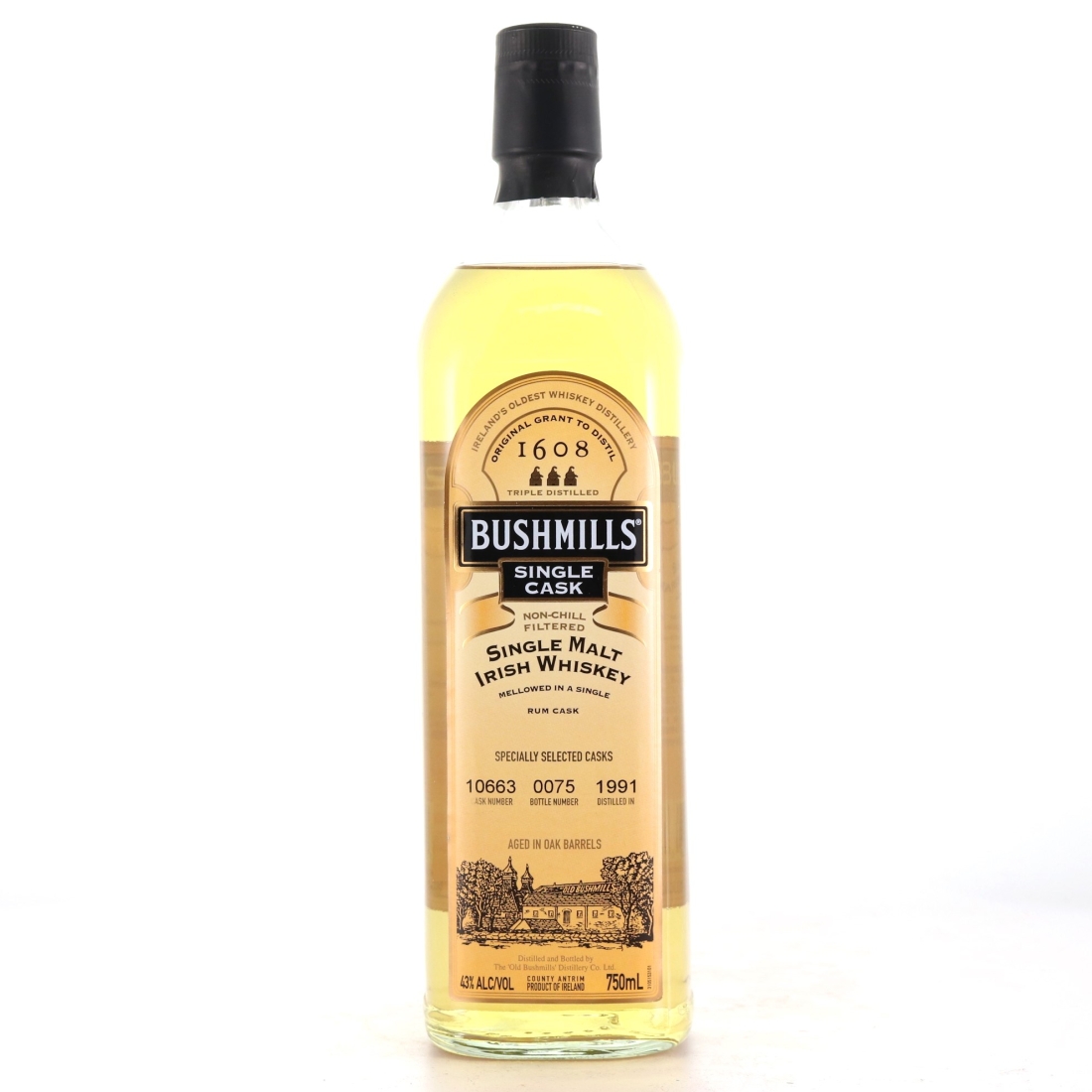 Bushmills 1991 Single Rum Cask #10663 75cl / US Import