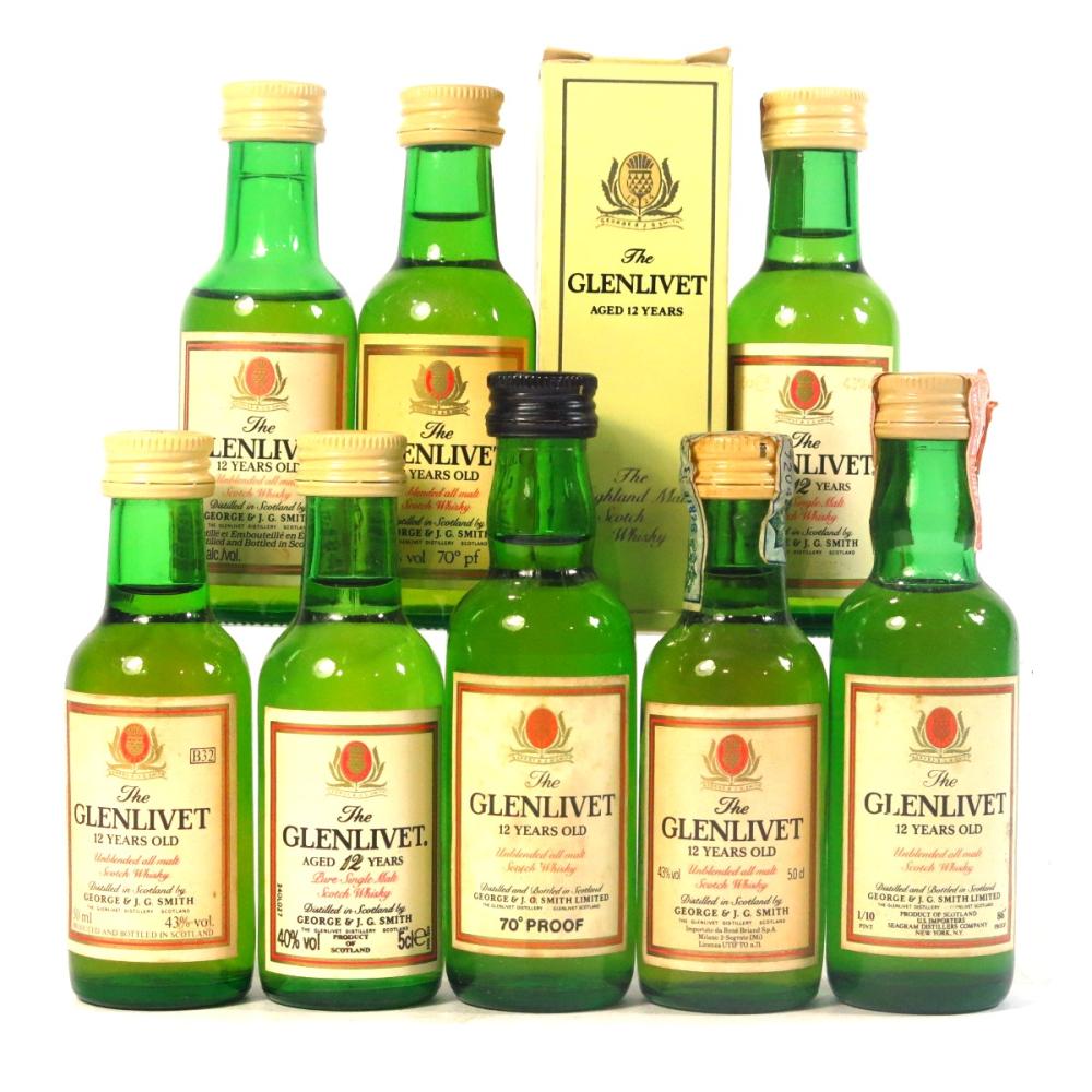 Glenlivet 12 Year Old Miniatures x 8