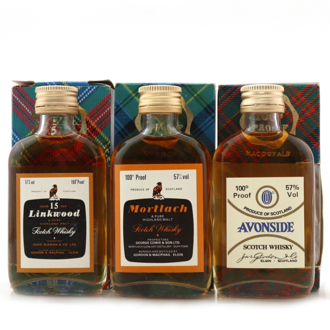 Gordon and MacPhail Miniature Selection x 3 1970s/80s