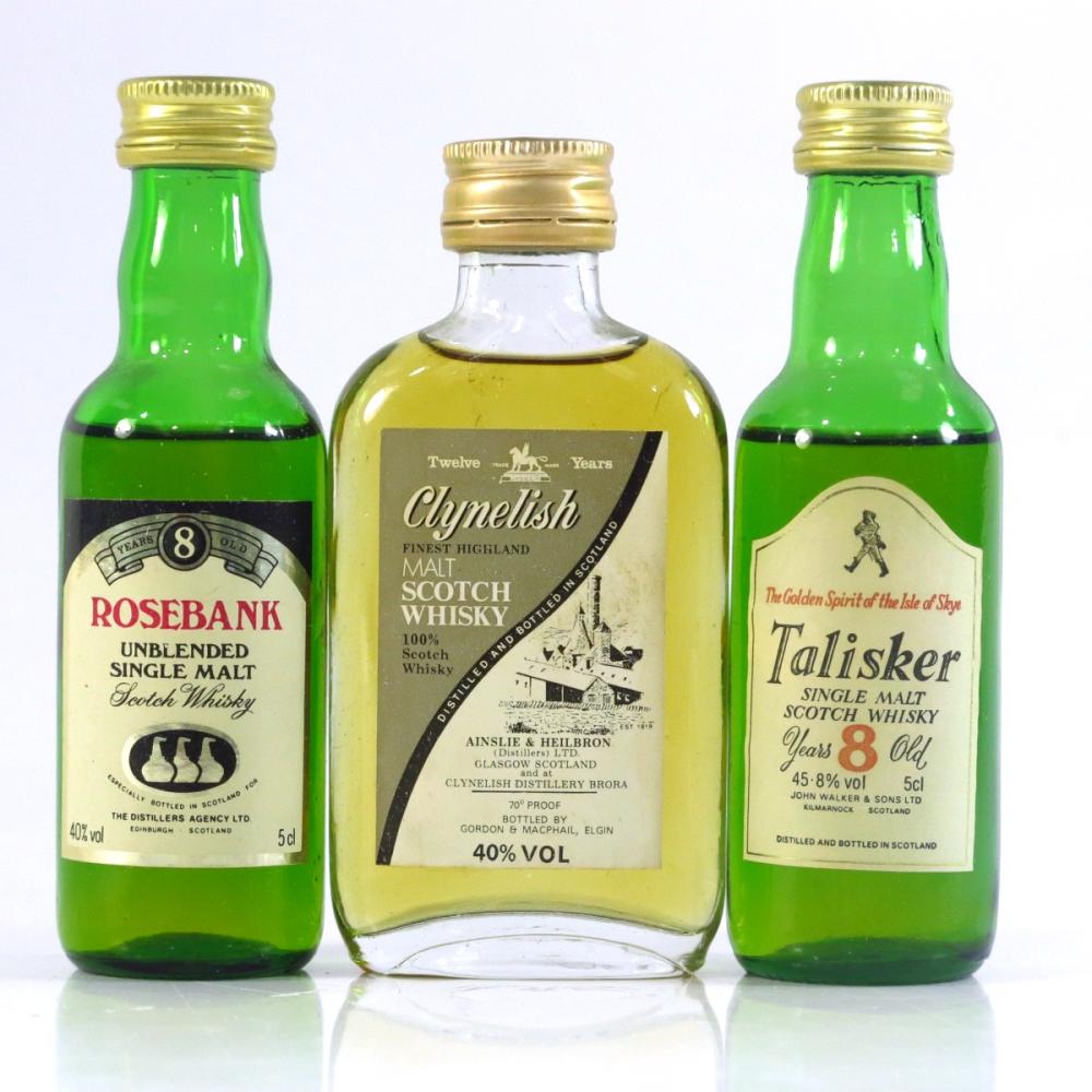 Talisker, Clynelish & Rosebank Miniatures x 3