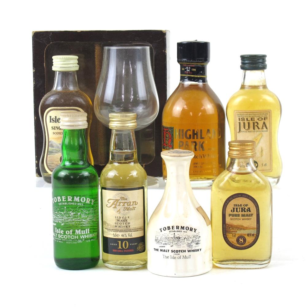 Miscellaneous Island Miniature Selection 7 x 5cl / Including glass