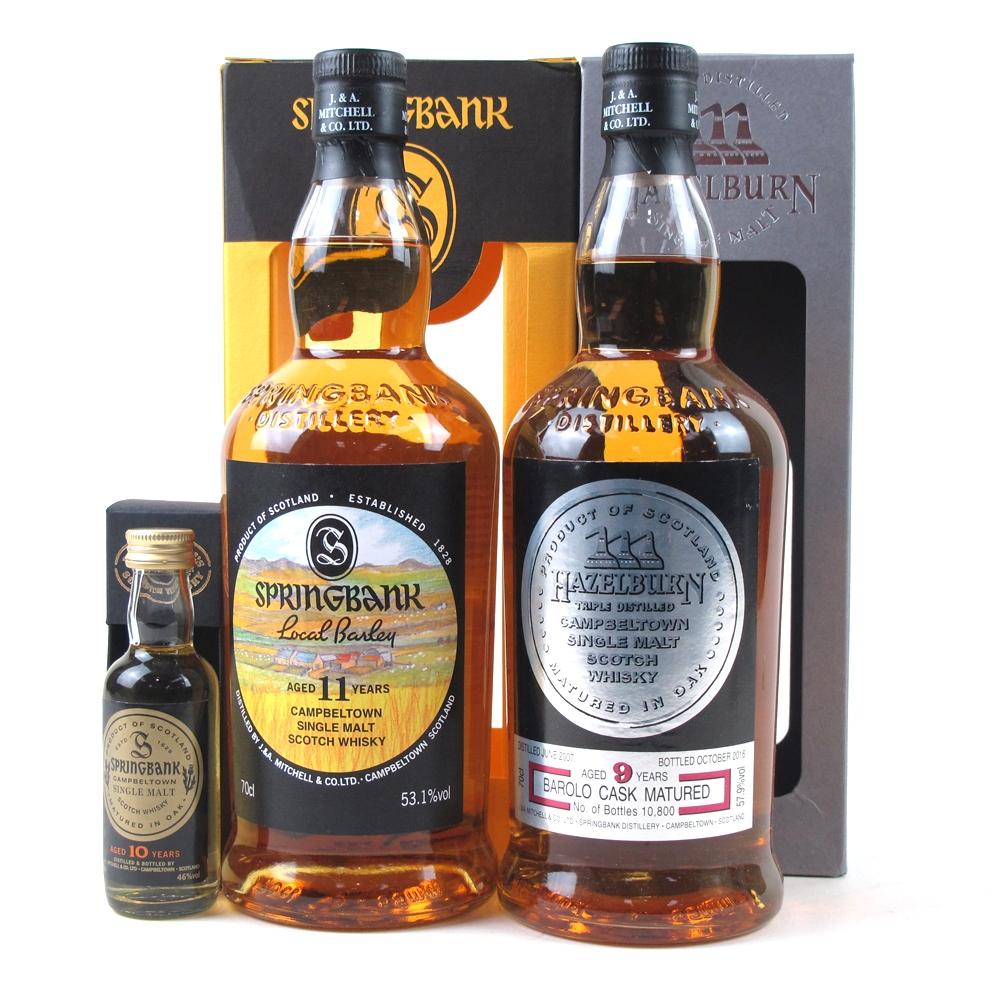 Springbank 2006 Local Barley 11 Year Old and Hazelburn 2007 Barolo Cask 9 Year Old / Includes 5cl Miniature