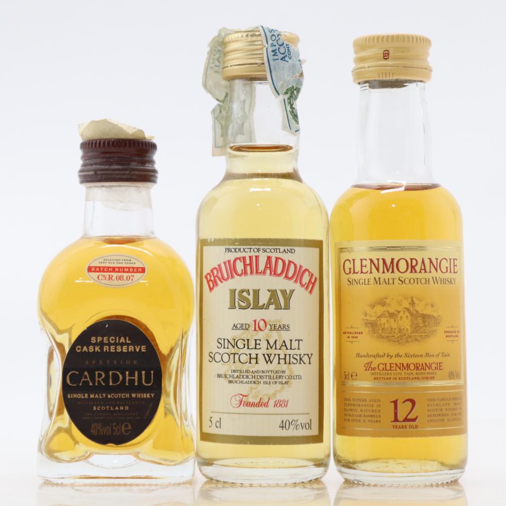Single Malt Miniature Selection 3 x 5cl / includes Bruichladdich 10 Year Old 1980s