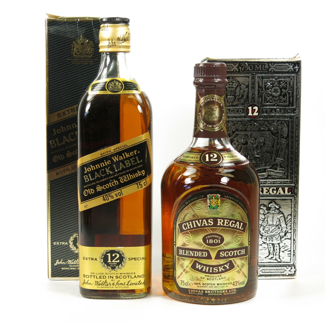 Johnnie Walker Black Label 75cl & Chivas Regal 12 Year Old 75cl