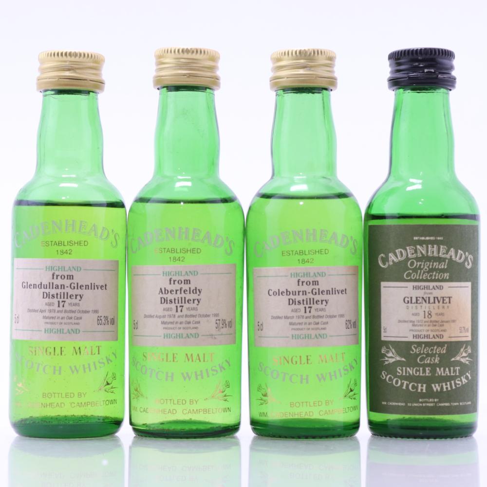 Cadenhead's 1970s Miniature Selection x 4 / Including Coleburn 17 Year Old