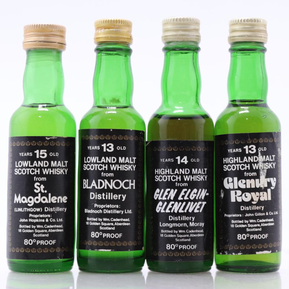 Cadenhead's Miniature Selection x 4 / including St. Magdalene 15 Year Old