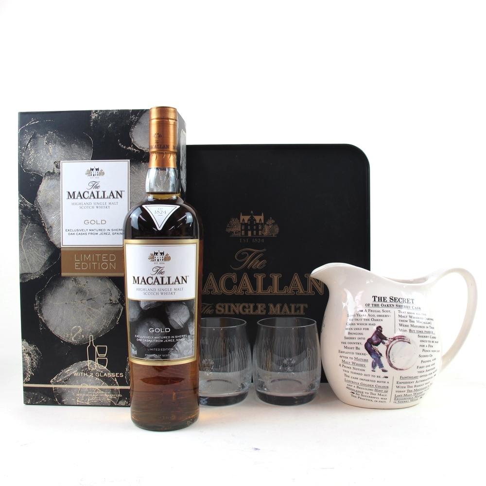 Macallan Gold Gift Set / Including Branded Jug and Tray