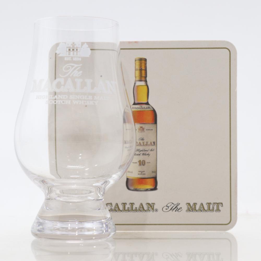 Macallan Glencairn Glass & '8 Stories' Coaster 1990s