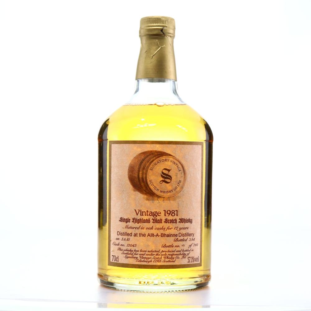 Allt-A-Bhainne 1981 Signatory Vintage 12 Year Old