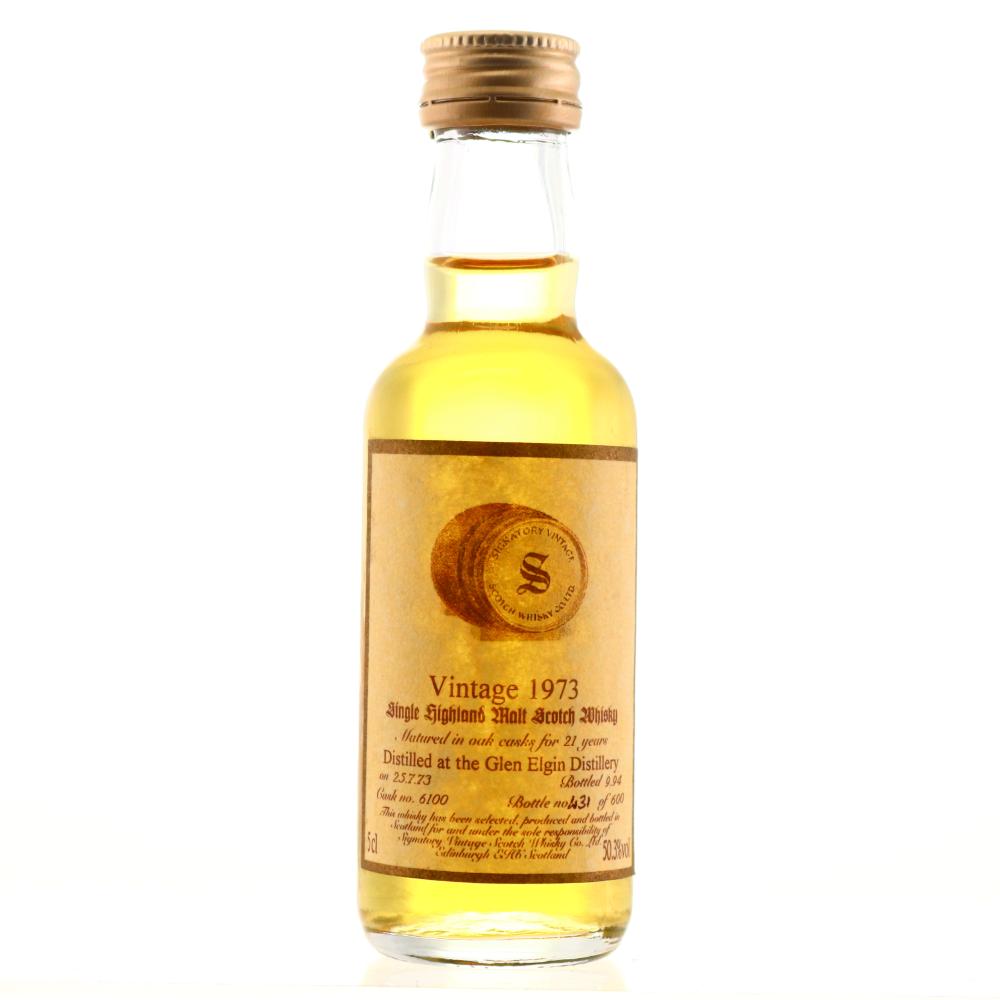 Glen Elgin 1973 Signatory Vintage 21 Year Old Miniature 5cl