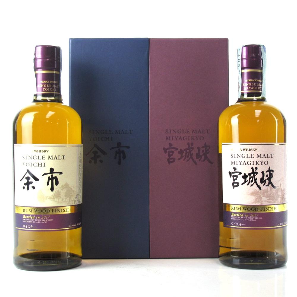 Yoichi and Miyagikyo Rum Wood Finish 2 x 70cl / Velier 70th Anniversary