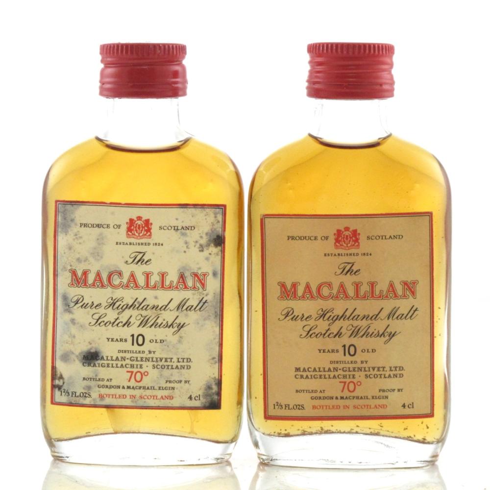 Macallan 10 Year Old Gordon and MacPhail Miniatures x 2 1970s