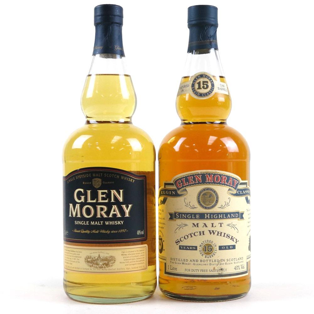 Glen Moray 15 Year Old and Classic / 2 x 1 Litre