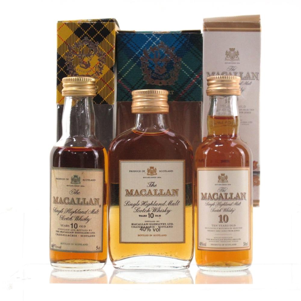 Macallan 10 Year Old Collection 3 x Miniature