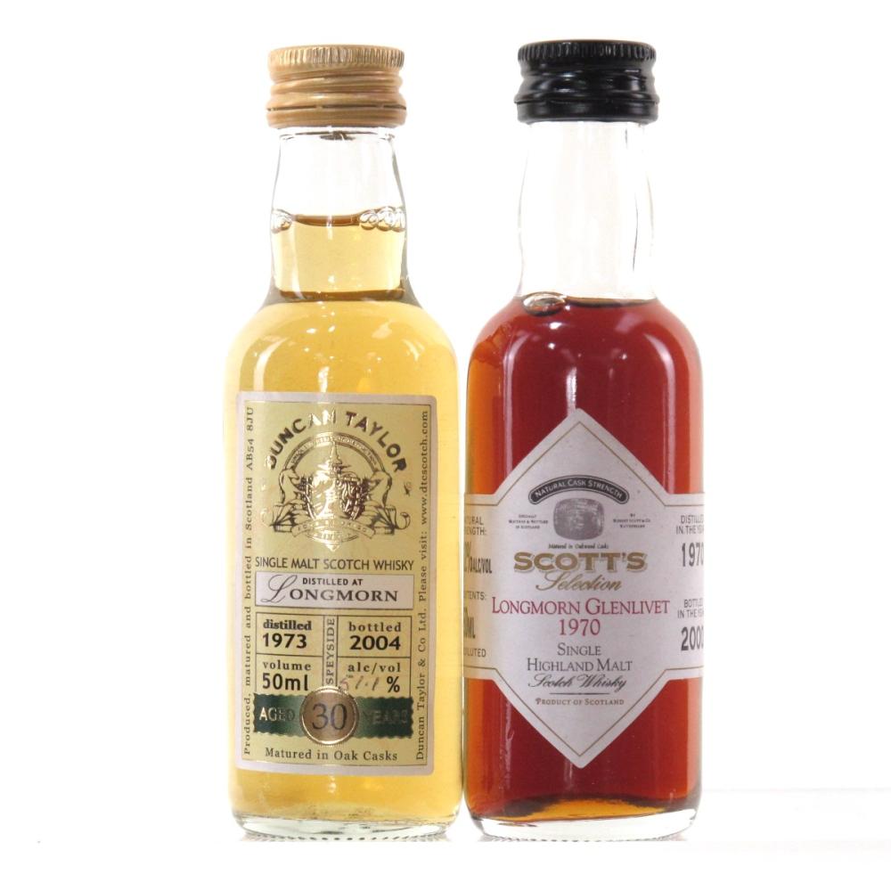 Longmorn 1970 & 1973 30 Year Old Miniatures 2 x 5cl