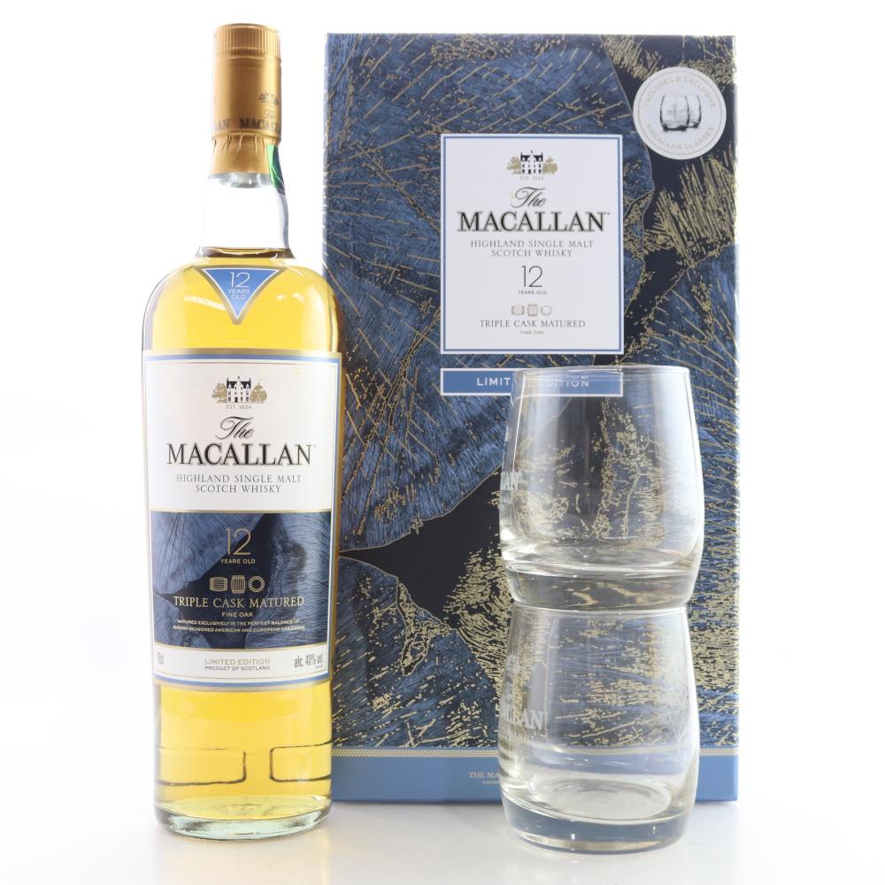 Macallan 12 Year Old Triple Cask Limited Edition / includes 2 x Glasses