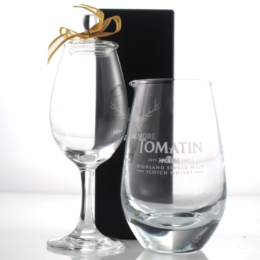 Dalmore Nosing Glass and Tomatin Water Jug