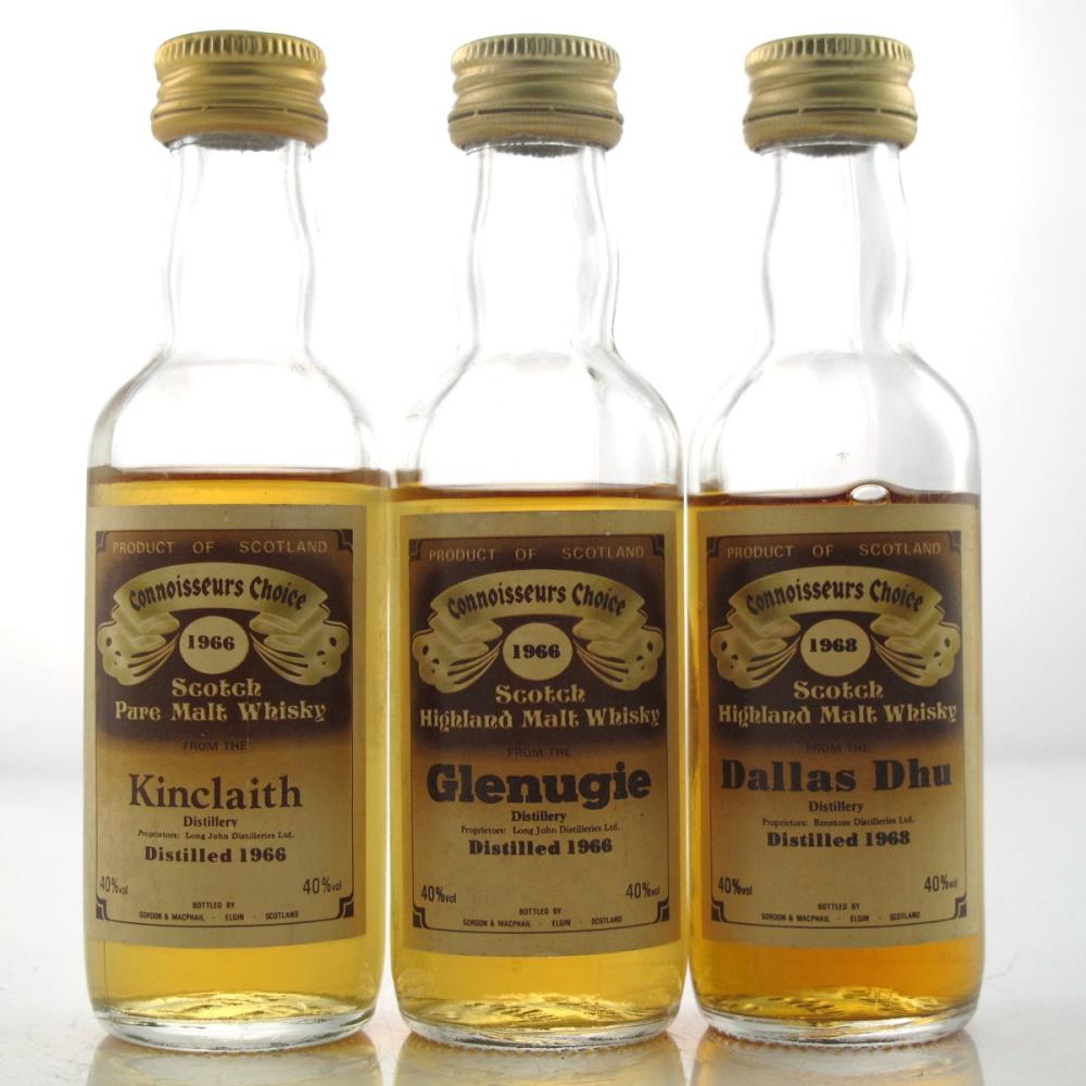 Gordon and MacPhail Closed Distillery Miniatures x 3 / includes Kinclaith 1966