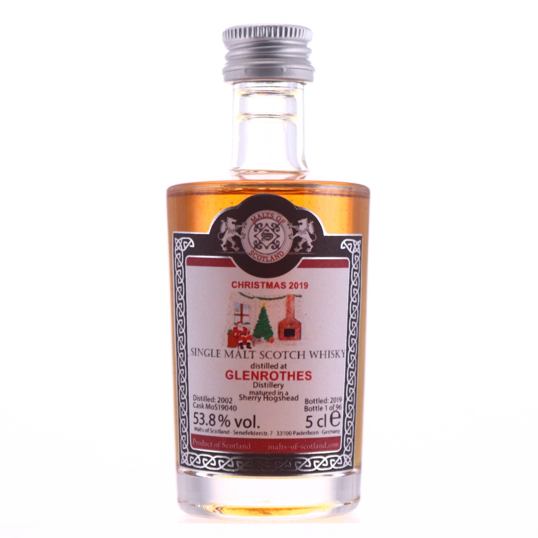 Glenrothes 2002 Malts of Scotland Sherry Hogshead / Christmas 2019 Miniature