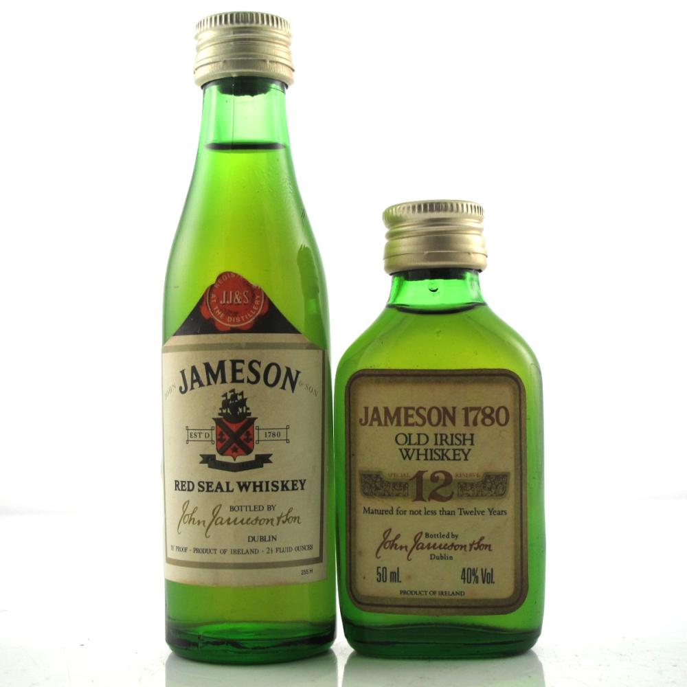 Jameson Red Seal 1970s and Jameson 1780 12 Year Old Miniature 2 x 5cl