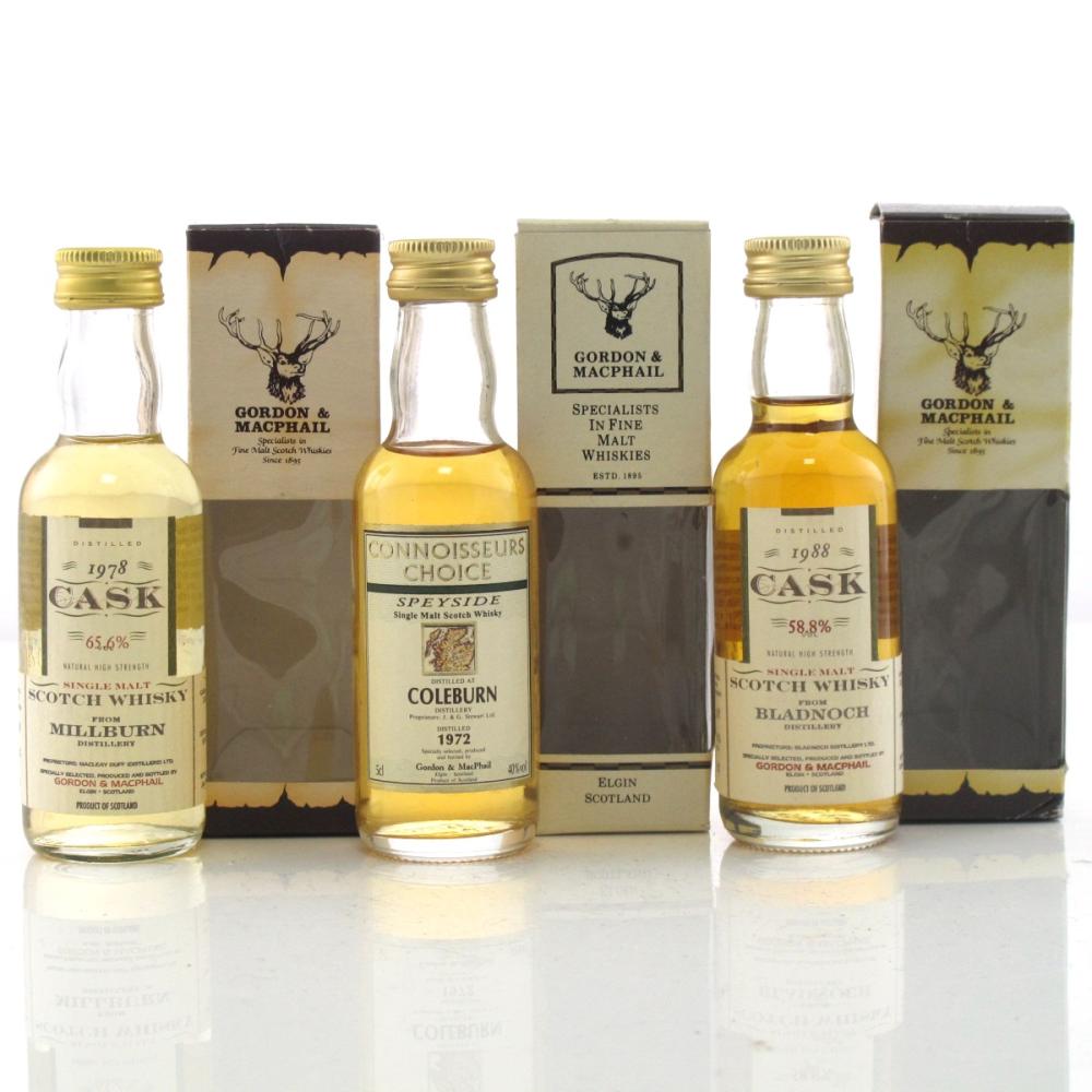 Gordon and MacPhail Miniature Selection 3 x 5cl / includes Coleburn 1972
