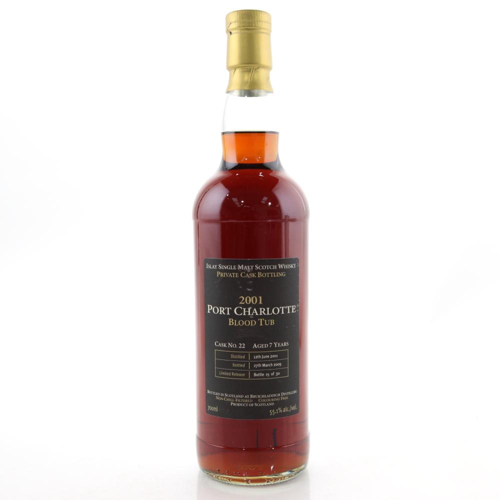 Port Charlotte 2001 Blood Tub 7 Year Old Cask #22