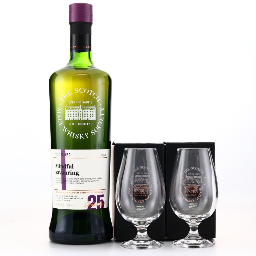 Glen Grant 1992 SMWS 25 Year Old 9.152 / with 2 x Glasses