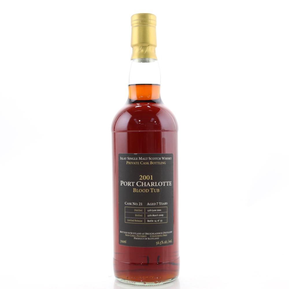 Port Charlotte 2001 Blood Tub 7 Year Old Cask #21