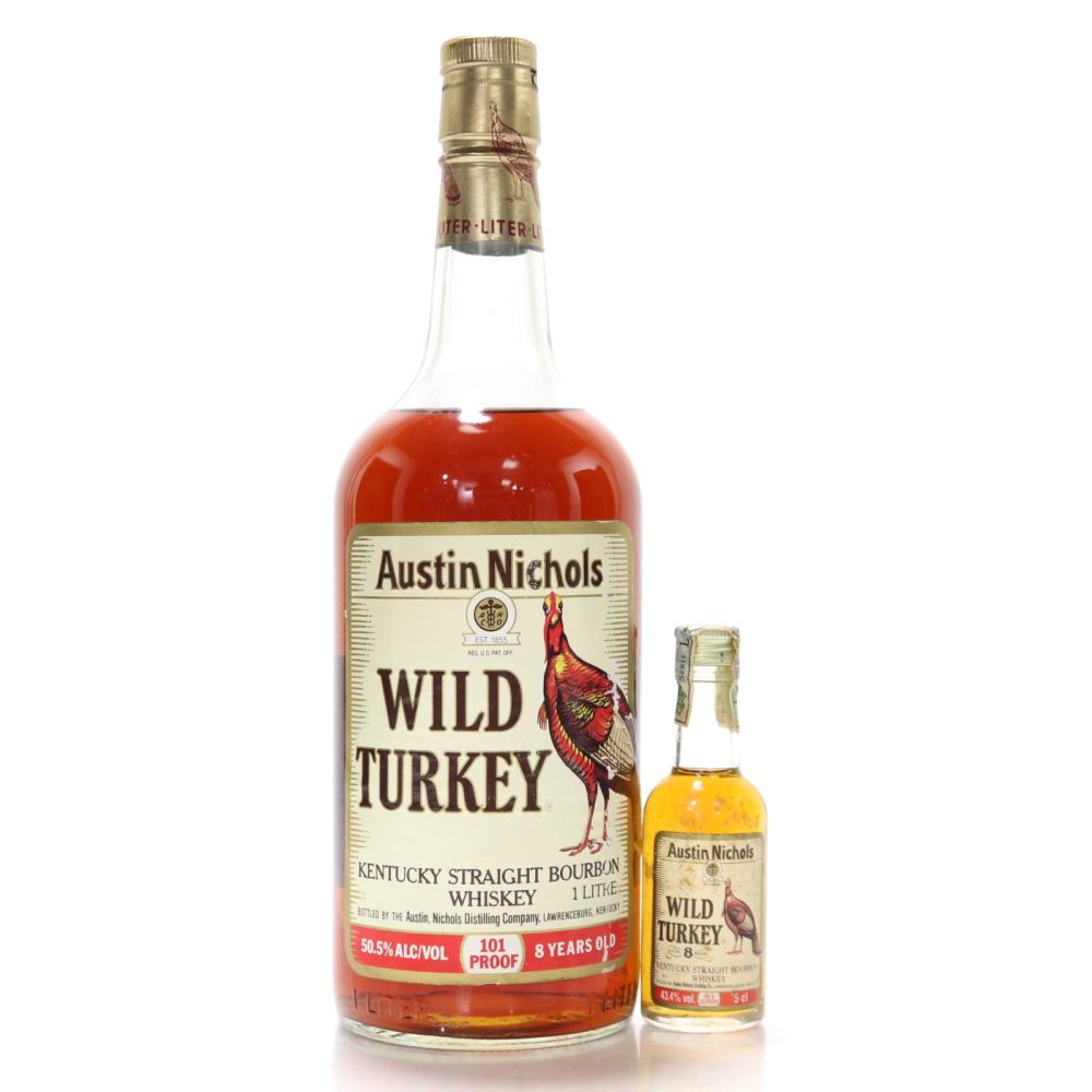 Wild Turkey 8 Year Old 101 Proof 1 Litre 1980s / with Miniature 5cl